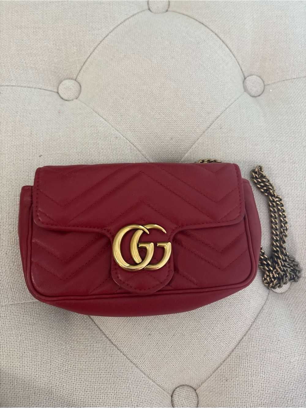 Gucci GG Marmont Super Mini Red Bag - Picture 9 of 14